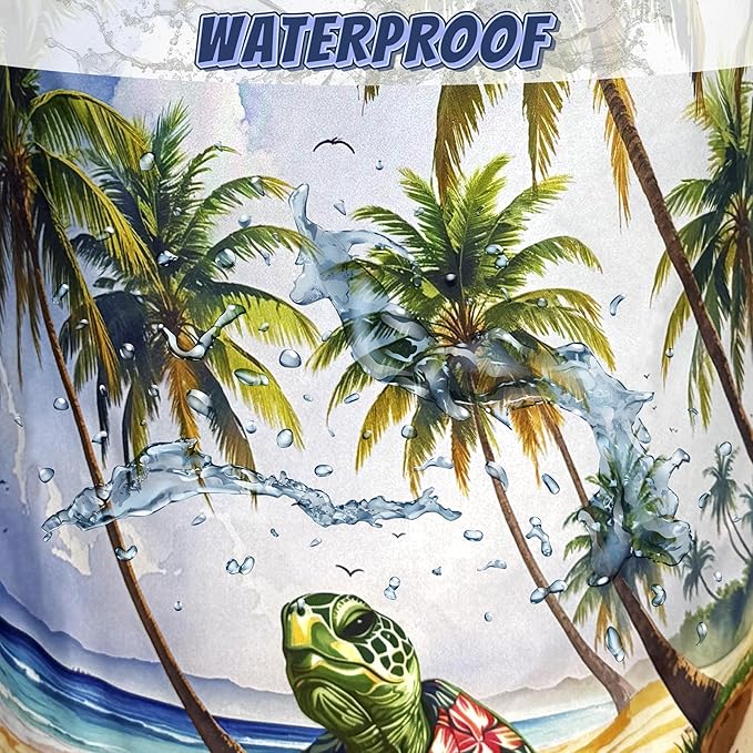Hawaiian Beach Sea Turtle Laundry Basket Oxford Cloth Turtles Laundry Hamper With Handle Portable Clothes Storage Basket Foldable Funny Laundry Bag 18.9"x16.5" For Laundry Room/Bedroom/Bathrooms