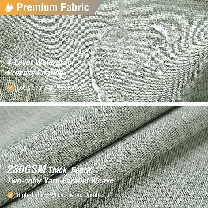 BTTN Stall Fabric Shower Curtain - 60 x 84 Inch Long Linen Textured Heavy Duty Shower Curtain Set with 10 Plastic Hooks, Narrow Decorative Neutral Waterproof Shower Curtains for Bathroom, Sage Green