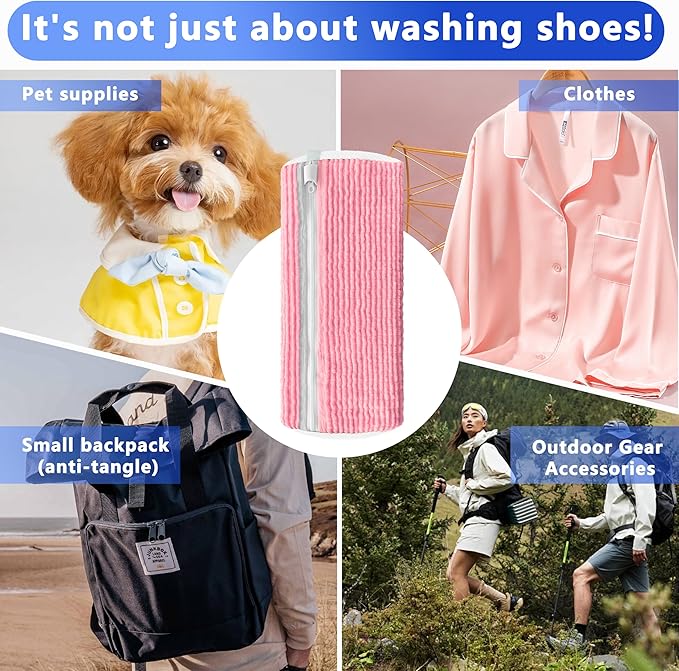 Xinambyh 2Pcs Reusable Shoe Washing Machine Bag for Washer and Dryer:Free Up Hands, Prevent Deformation,shoe bag with Zipper Protection Design, Use for all Shoes,Sports Shoes