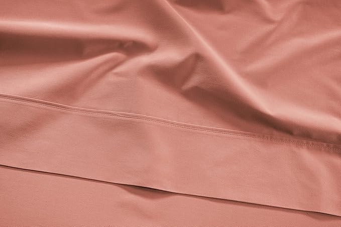 LANE LINEN Twin XL Sheet Sets Cotton – 450 Thread Count Soft & Naturally Cooling Sateen Sheets, 15” Deep Pocket Fully Elasticized Fitted Sheet, Luxury Bedding, Rose Dawn