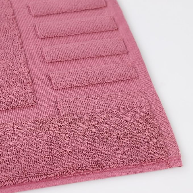 Superior 100% Cotton Bathmat Set, Bath Mats, Bathroom Decor, Shower, Bathtub Essentials, Home Accessories, Washable Rug, No Backing, Heavyweight, Leo Collection, Set of 2, 22" x 35", Rosewood