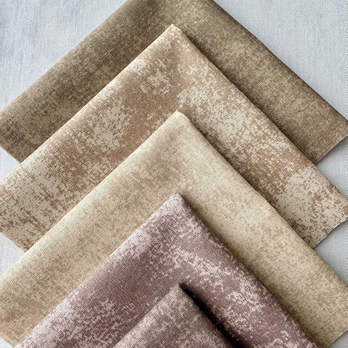 Cotton Patchwork Quilting Fabric Panel – 155×100 cm, 100% Cotton, Made in Türkiye (PRT_KUP 01-001) (Assorted Marble Effect/Pastel & Earthy Tones, 25pcs 8x8 inch)