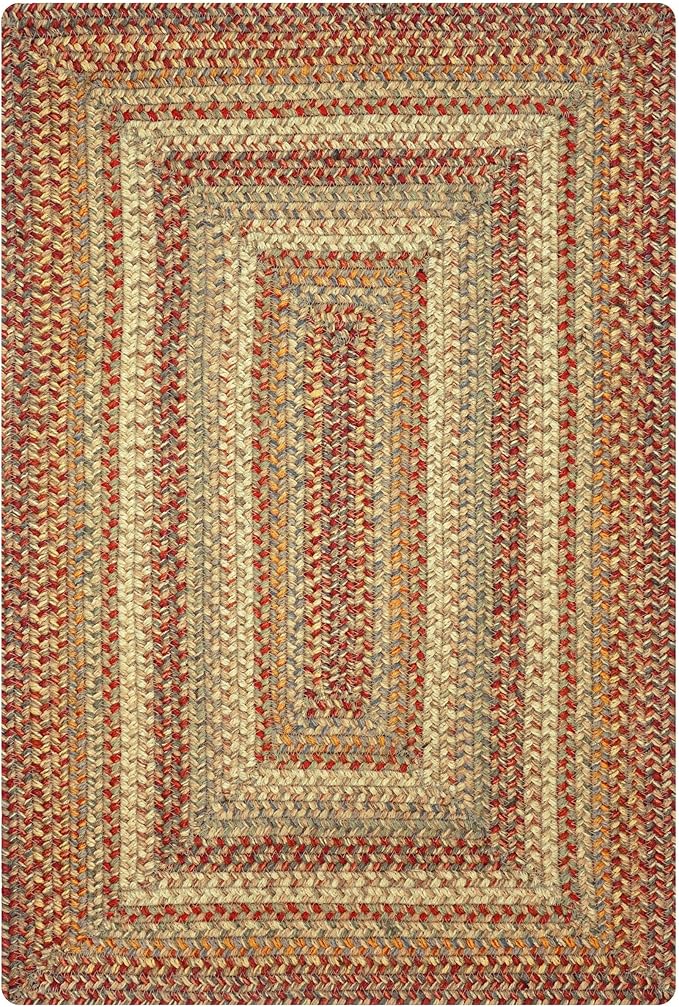 Homespice Harvest Jute Brown 6x9' Braided Rug for Living Room, Bedroom Rug and Dining Room. Pet Friendly. Decor Styles- Farmhouse Rug, Rustic, Vintage, Cottage, Primitive, Country, Boho Rug