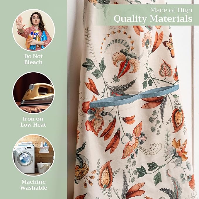 Maison d' Hermine 100% Cotton Apron for women with Pocket Kitchen Chef Apron for Men Cooking Gardening Server Waitress