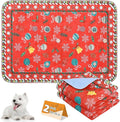 KOOLTAIL Washable Pee Pads for Dogs, 2 Pack Christmas Pet Mats, Super Absorbent Reusable Puppy Training Pads Waterproof,Nonslip Leak-Proof Dog Pee Pad,Large Whelping Pads for Floor,Crate,Couch,24"*36"