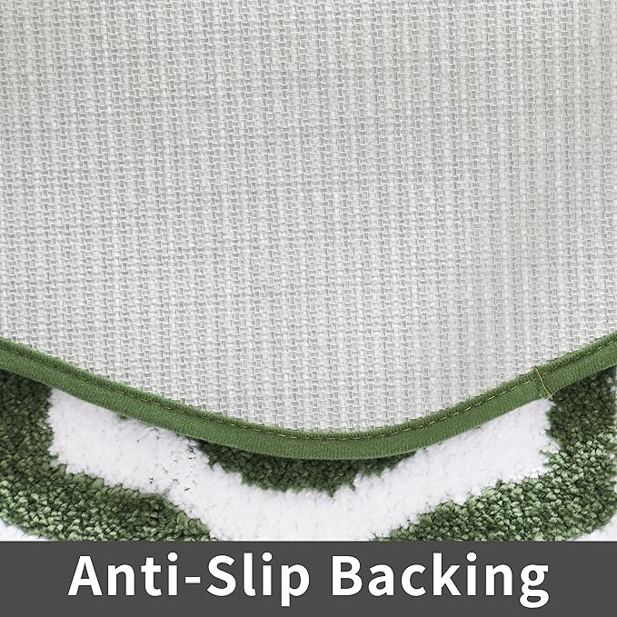 COSY HOMEER Extra Thick Bath Linen Sets Rugs - Anti-Slip Bath Mats Soft Plush 100% Strong Polyester Living Room Bathroom Water Absorbent(Green,24x48 - Inches)