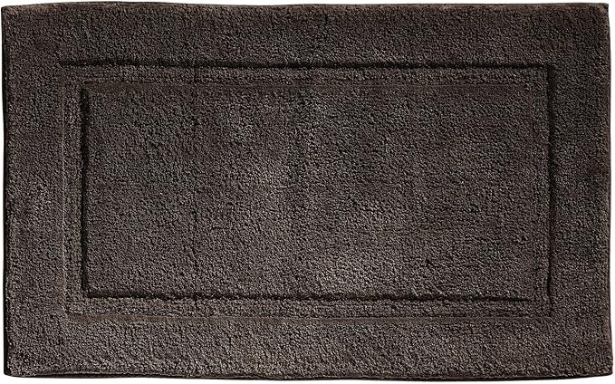 mDesign 100% Cotton Bath Mat - Soft Hotel-Style Rectangular Bathroom Floor Rug - Plush, Water Absorbent Cloth Bathmat for Outside Bathtub/Shower, Machine Washable Cotton Bath Rug - 2 Pack - Dark Brown