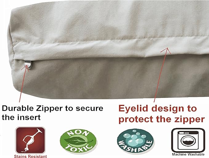 Dogbed4less Premium Orthopedic Memory Foam Dog Bed for Large Dogs, Waterproof Case and Extra Pet Bed Cover, XXL 55"X37"X4", Khaki