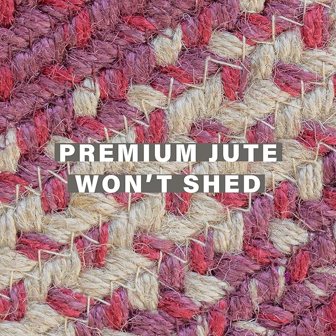 Homespice Autumn Maple Braided Oval Rugs 4x6' - Jute Braided Area Rug for Bedroom for Primitive Decor
