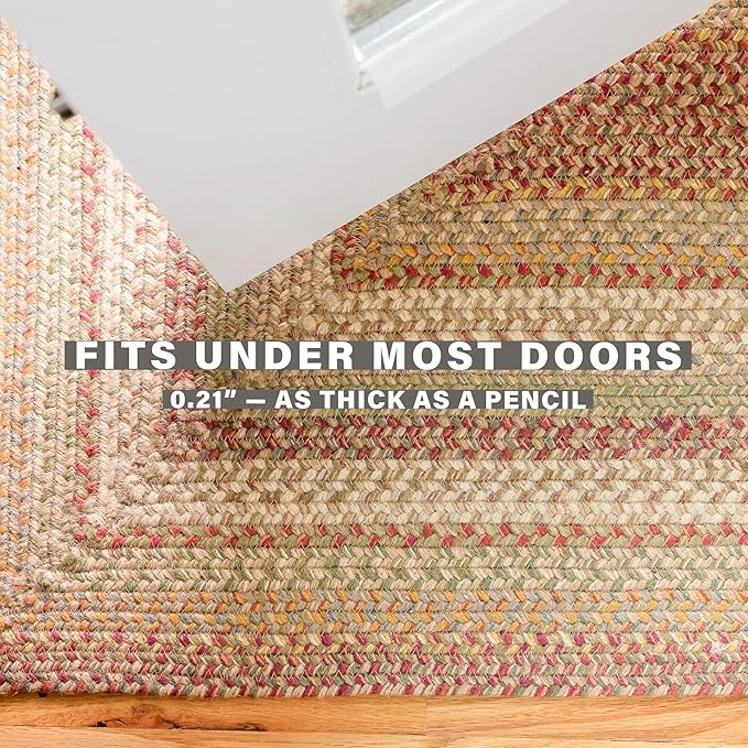 Homespice Harvest Premium Jute Braided Area Rug, 5' x 8' Oval Beige - Tan - Red - Sage - Green, Reversible, Natural Jute Yarn Rustic, Country, Primitive, Farmhouse Style - 30 Day Risk Free Purchase