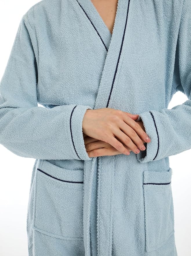 Seritaine Short Robes for Women, 100% Turkish Cotton Womens Robe, Luxury, Terry Cloth Long Spa Bathrobe