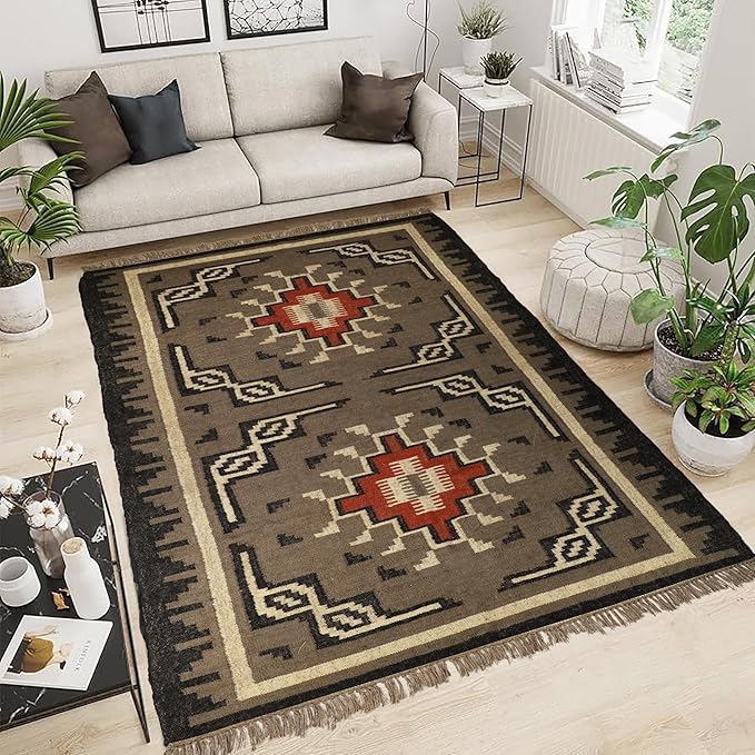 Klim Wool Jute Rug – Handwoven Elegance and Durability (Design 23)