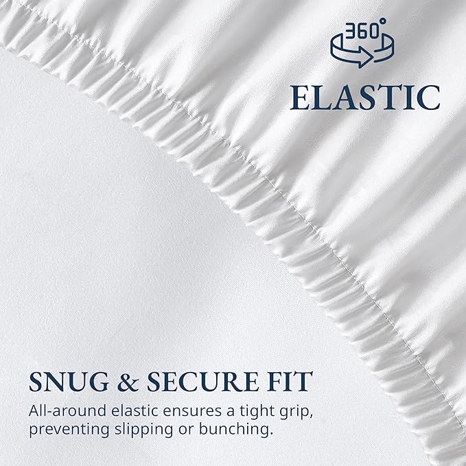 Lane Linen 100% Egyptian Cotton California King Size Fitted Sheet Only (72"x84" + 15") - Elegant Sateen Weave, Ultra Soft, Breathable, Highly Durable, Deep Pockets Upto 17" - White