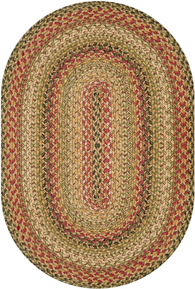 Homespice Kingston Small Braided Rugs 27x45 – A Multicolor Oval Bathroom Rug of Jute for American Country Decor