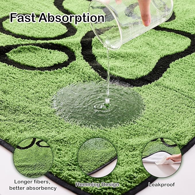 Qeils Reusable Dog Pee Pads, 2 Pack Super Absorbent & Leakproof Washable Puppy Pads with Soft Green Top Layer, for Potty Training, Crates, Couch, Car Seats & Pet Beds, 31"x 36"