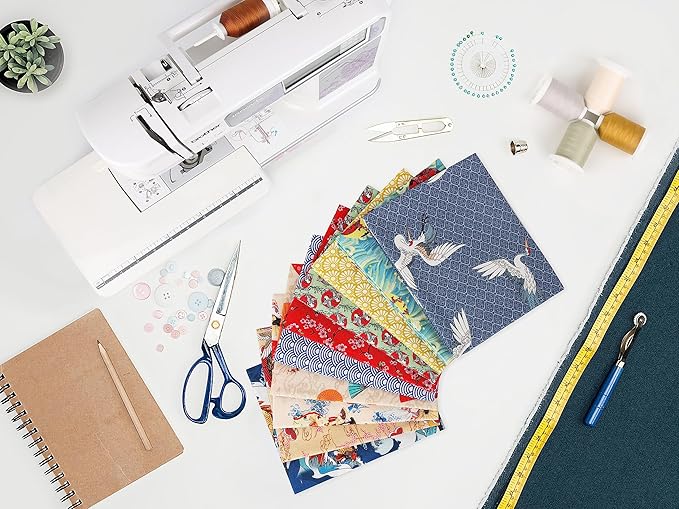 Craftido -25 Options- 100% Cotton Quilting Fabric Bundles 10pcs Fat Quarters 18”x21”-Medium Weight 5.2 oz- Soft Cotton for Quilting, Sewing Project, Patchwork, DIY Crafts – Japanese Style