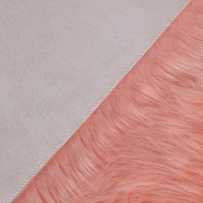 Faux Fur Rug Sheepskin Shag Fluffy Fuzzy Pink 3x4 ft Rugs for Bedroom Bedside Bed Floor Living Room Plush Rectangle High-Density Cushion Carpet Super Sofa Cover