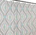 Serafina Home Hotel Quality Fabric Bathroom Shower Curtain: Modern Damask Paisley - Beige, Green and Taupe (72 x 70 inches)