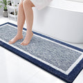 OLANLY Bathroom Rugs 59x20, Extra Soft and Absorbent Microfiber Bath Mat, Non-Slip, Machine Washable, Quick Dry Shaggy Bath Carpet, Suitable for Bathroom Floor, Tub, Shower (Runner, Navy)