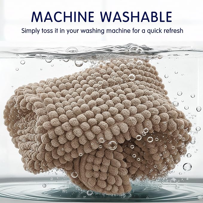SUBRTEX Bathroom Rugs, 24" x 60" Chenille Bath Rug Soft Short Plush Bath Mat Soft Shower Mat Water Absorbent Shower Mat Quick Dry Machine Washable, Taupe Brown