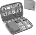 Pavilia Tech Organizer Case - Cable & Charger Storage, Travel Accessories for Men, Gray