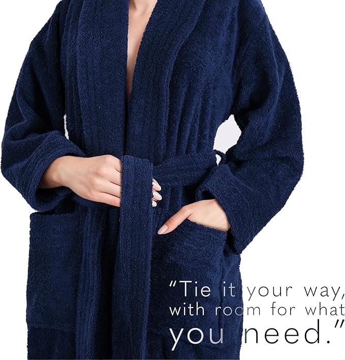 American Soft Linen Women’s 100% Cotton Terry Bathrobe – Soft, Absorbent, Quick Dry Turkish Robes for Women Quality Housecoat