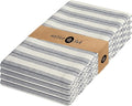 Native Fab 4 Pack Farmhouse Modern Stripe Kitchen Dish Towels Cotton Super Absorbent Quick Drying Reusable 18x26 Inches - Bar Hand Towels, Kitchen Cleaning Towels with Hanging Loop, Navy Blue