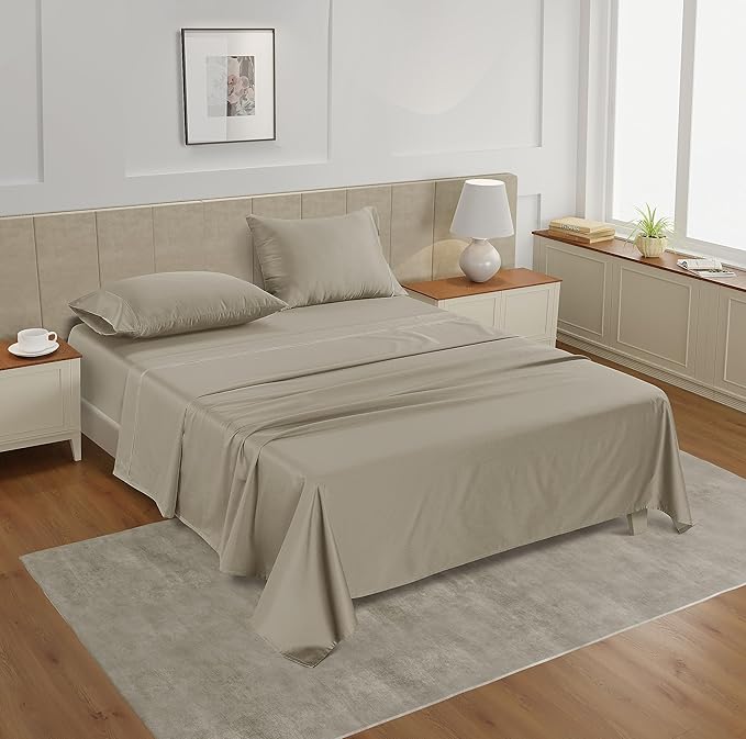 LANE LINEN Queen Size Bedding Set – 100% Cotton Queen Size Bed Set with 450 Thread Count, Soft & Cooling Fabric, Value Bedding for Daily Use, Hotel Sateen Finish, 15" Deep Pocket – Linen