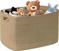 SunNewt 100L Extra Large Wicker Laundry Basket for Living Room Storage,Boho Woven Cotton Rope Baskets for Kids Toy,Gifts,Square Blanket Hamper for Bedroom Dirty Clothes,Jute