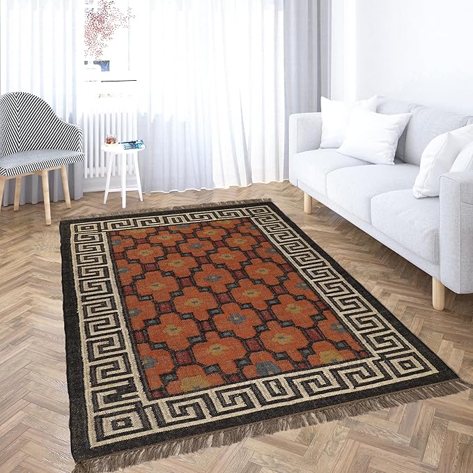Klim Wool Jute Rug – Handwoven Elegance and Durability (Design 8)