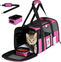 SECLATO Cat Carrier for Cats Small Dogs, Kitten,Puppy Pet Carrier for Small Medium Cats Under 15lb, Collapsible Soft Sided TSA Approved Travel Carrier, Red