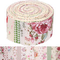 Hanjunzhao Jelly Roll Fabric Strips for Quilting, Crafting, and Sewing, 42 Strip Jelly Rolls Fabrics Clearance, Soft Cotton for Blanket, Rug, Upholstery, Home Decor, and Purse Making, Vintage Floral