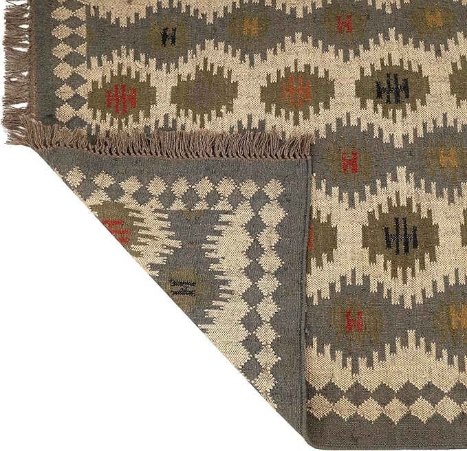 Klim Wool Jute Rug – Handwoven Elegance and Durability (Design 10)