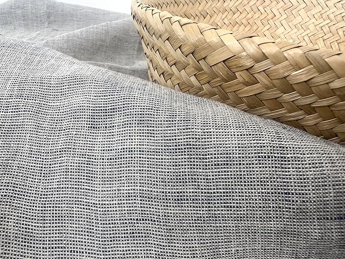 100% Linen Fabric – Yarn Dyed Chambray, Pre-Washed, Lightweight Crisp & Cool Handfeel, 52–54" Wide – The Linen Lab (Dusty Blue 6226, 3y)