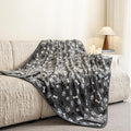 AIWEK Dog Blanket Paw Bone Pattern 1 Pack 1 Super Soft Warm Flannel Sofa Cover Car Bed Protector, Urine Proof Washable Outdoor Pet Blanket for Puppy Large Dogs & Cats,80"*60" Grey