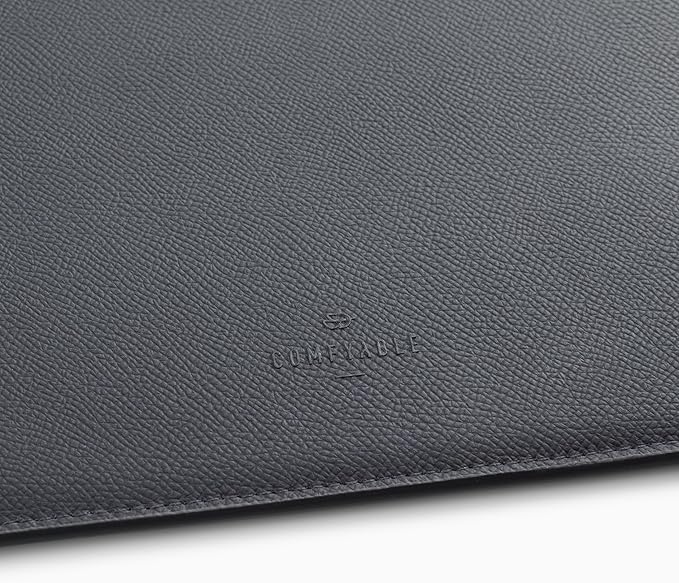 Comfyable Laptop Sleeve 13 Inch Precisely Compatible with MacBook Air M4 2025-2018 & MacBook Pro M2 2022 M1 2020-2016, Genuine Leather Cover Case, Dark Gray