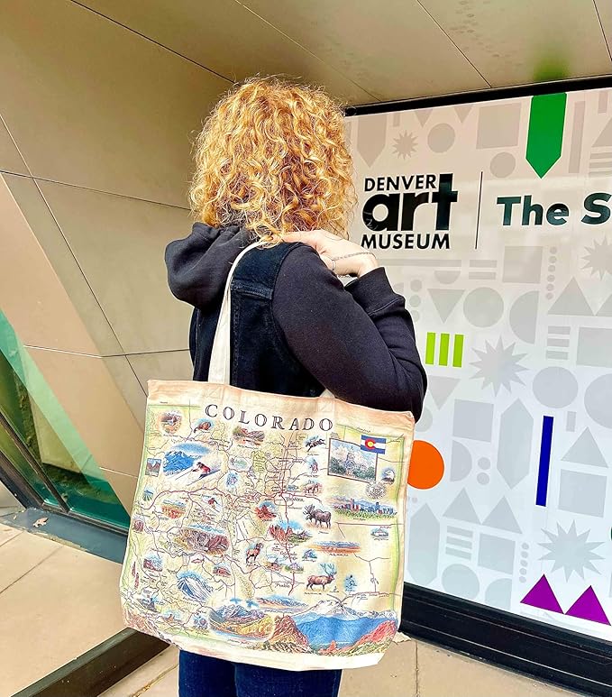 Xplorer Maps Canvas Tote Bag with Handles, Cloth Grocery Shopping Bag, Reusable & Eco-friendly Bag, 100% Cotton, Washable