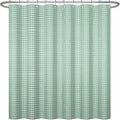 ggaimwf 72x84 Inch Solid Color Shower Curtain for Bathroom Waffle Bath Water Resistant Fabric Curtains Celadon Green Modern Thick Shower Stall Curtain with Metal Hooks