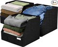 VIVIDECOR Trapezoid Closet Bins for Shelves – 12x12x10 Fabric Storage Baskets, Collapsible Organizer Boxes for Bedroom, Jeans, Sweaters– Black, 3 Pack