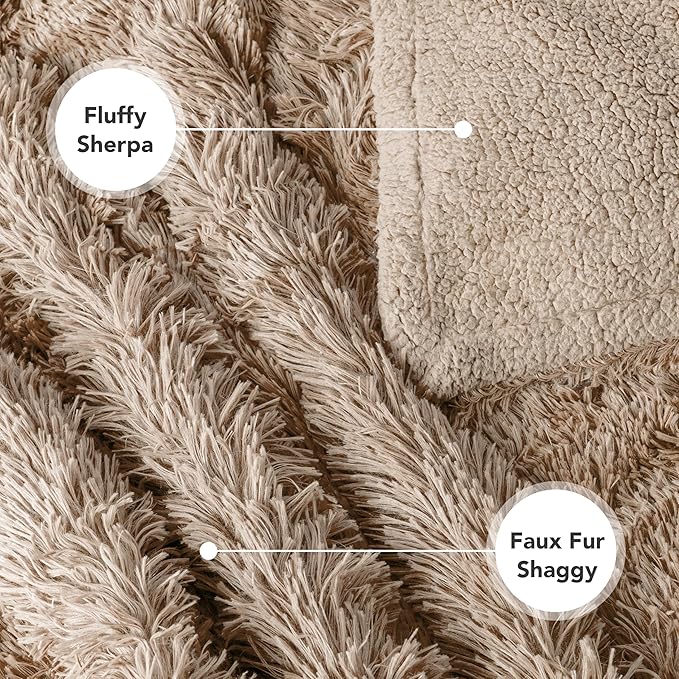 PetAmi Waterproof Dog Blanket for Large Dog, Queen Size Calming Pet Blanket Couch Cover Protector, Sherpa Faux Fur Cat Throw for Sofa Furniture Bed, Soft Fluffy XL, 90x90 Taupe