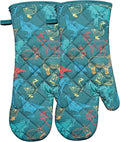 Oven Mitts Cotton Fashion Cute Farm Cattle Design 1pair Heat Resistant Oven Gloves Safe Cooking Baking Grilling Barbecue Machine Washable Pot Holders (Farm Cattle)