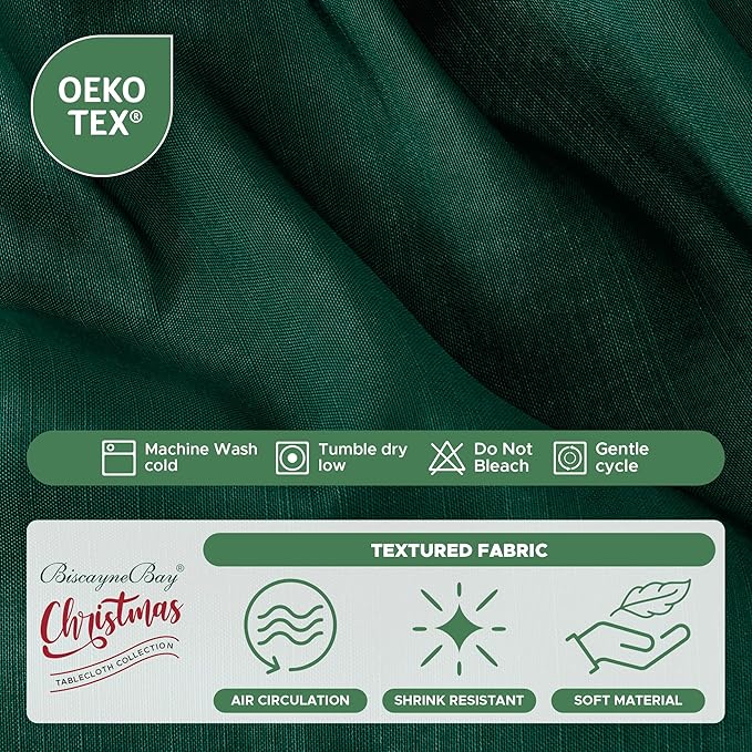 Biscaynebay Wrap Around Bed Skirts for Full & Full XL Beds 15" Drop, Christmas Hunter Green Adjustable Elastic Dust Ruffles Easy Fit Wrinkle & Fade Resistant Silky Luxurious Fabric Machine Washable