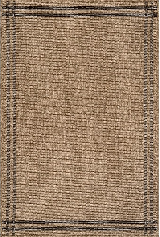 Easy Jute Rugs 5x7 Bordered Natural Color Living Room Indoor Outdoor Area Rug for Patio and Kitchen Rug High Traffic Washable Easy to Clean Solid Boho Woven Design Outside Carpet (5 x 7)