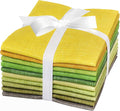 Craftido - 11 Options Solids with Tweed Tonals - Assorted Color Cotton Quilting Fabric Bundles 10pcs Fat Quarters 18"x21" - Medium Weight 5.2oz - for Quilting, Sewing and Crafts – Grasslands