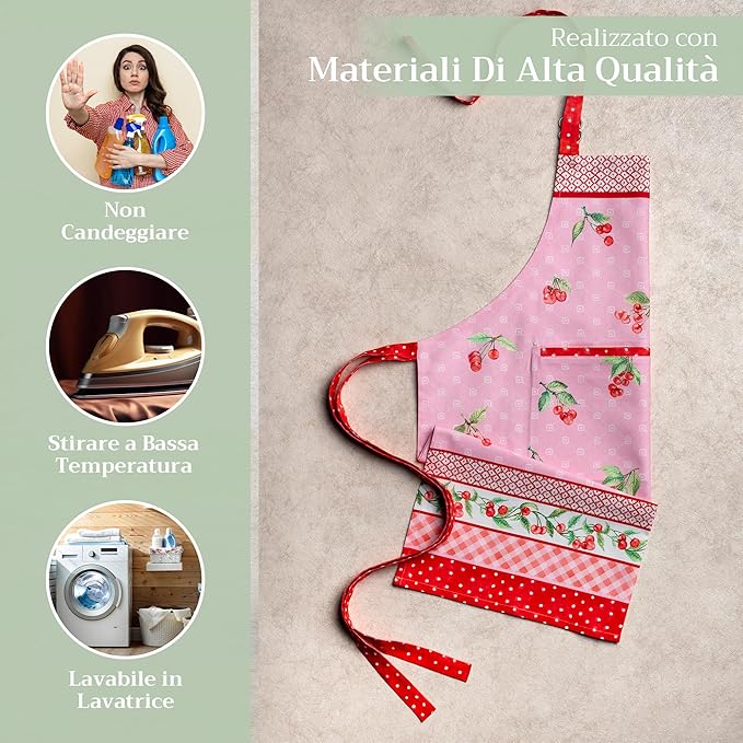 Maison d' Hermine 100% Cotton Apron for women with Pocket Kitchen Chef Apron for Men Cooking Gardening Server Waitress