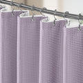 Vipfree 3 in 1 Shower Curtain Set, Waffle Shower Curtain and Liner Set with 12 Double Sided Shower Curtain Hooks, 258GSM Luxury Weighted Cloth Shower Curtains for Bathroom, 72 W x 72 H, Lavender