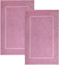 ELITE Emporium Home Collection 2-Piece Cotton Bathroom Mat Set, 21" x 34" - 100% Cotton, Absorbent, Quick-Dry, Bath Towel Mats for Floor, Wishful Mauve [Not a Bathroom Rug]