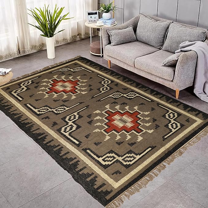 Klim Wool Jute Rug – Handwoven Elegance and Durability (Design 23)