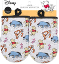 Disney Oven Mitts - 5.5” x 7.5” Heat-Resistant Mini Oven Mitts with Non-Slip Printed Silicone Disney Silhouettes - Mickey & Minnie, Stitch, Winnie The Pooh