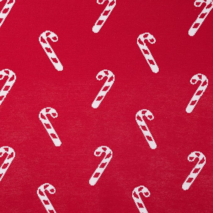 SWaddle AN Christmas Candy Cane Jacquard Baby Blanket, Size 30x40in, 100% Cotton Fabric, Two-Sided Breathable Throw Blanket for Boys and Girls